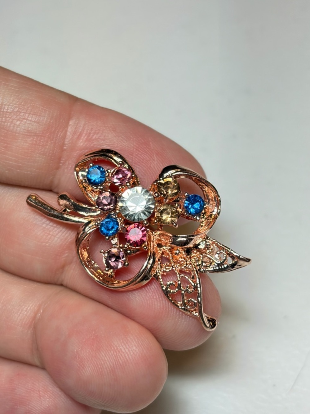Multicolor Crystal Brooch.